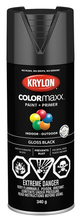 Krylon 455050007 Enamel Spray Paint, Gloss, Black, 12 oz, Can